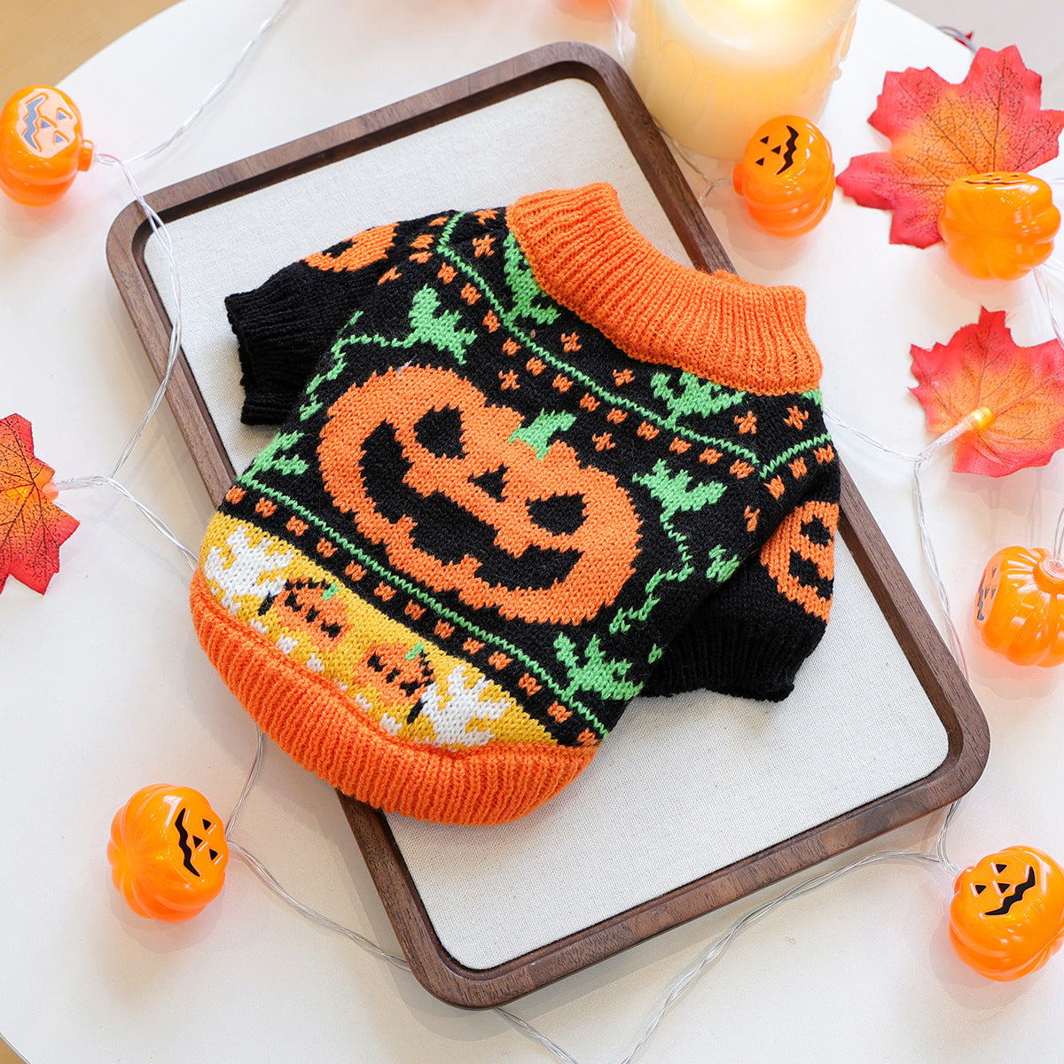 Halloween Pumpkin Knit Sweater for Dogs – Cozy, Warm & Stylish Pet Outfit