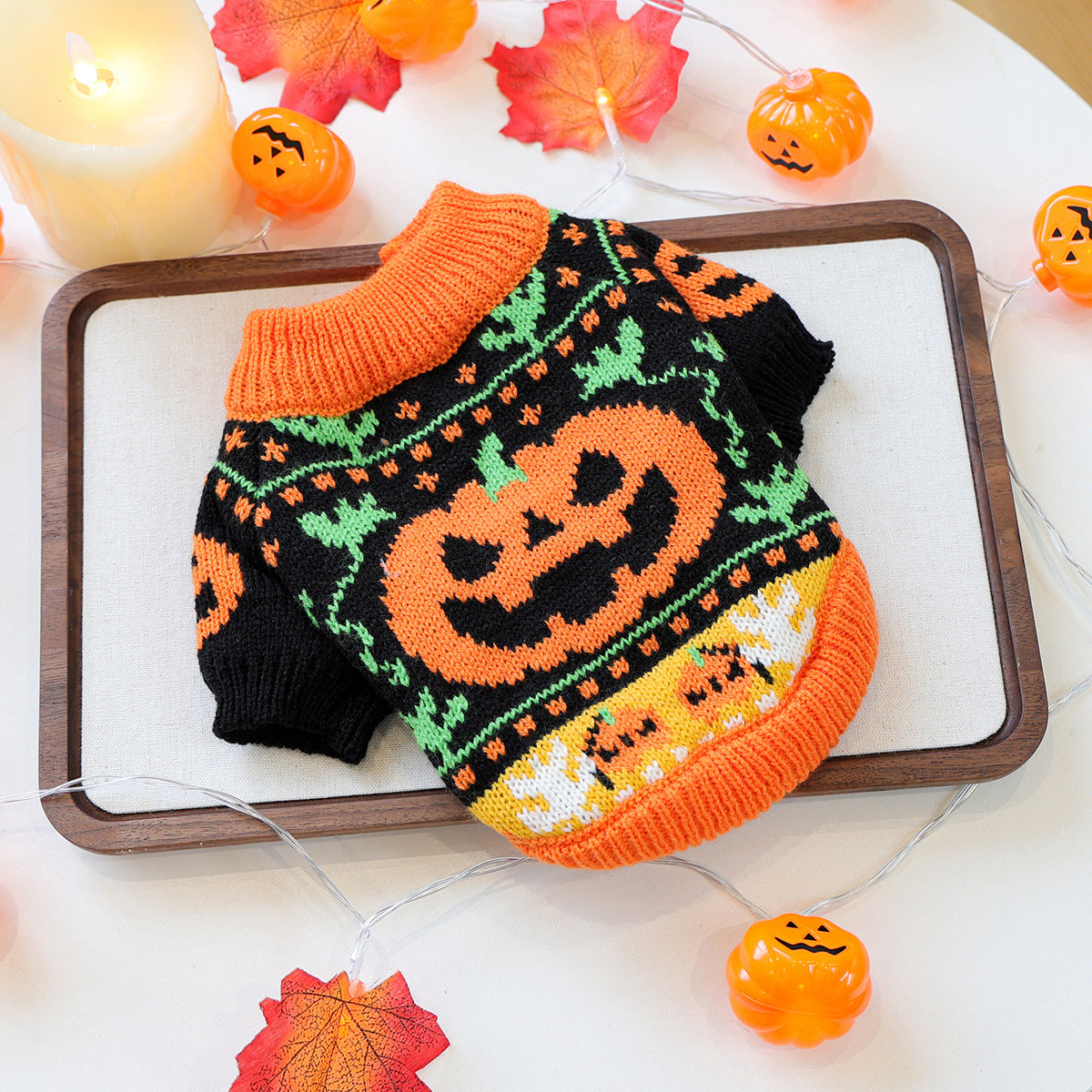 Halloween Pumpkin Knit Sweater for Dogs – Cozy, Warm & Stylish Pet Outfit
