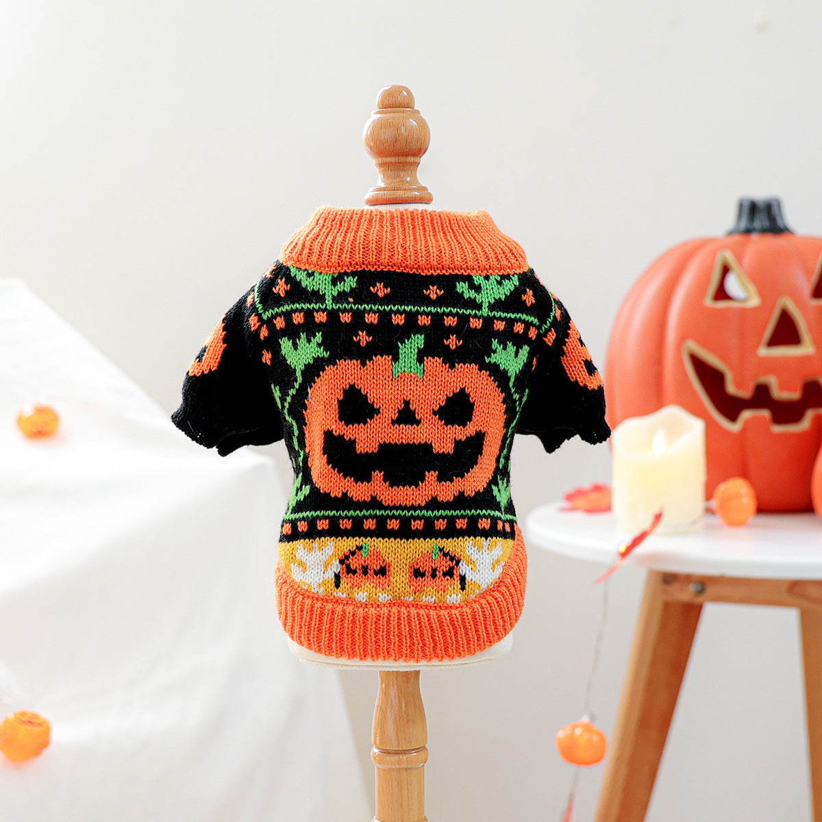 Halloween Pumpkin Knit Sweater for Dogs – Cozy, Warm & Stylish Pet Outfit